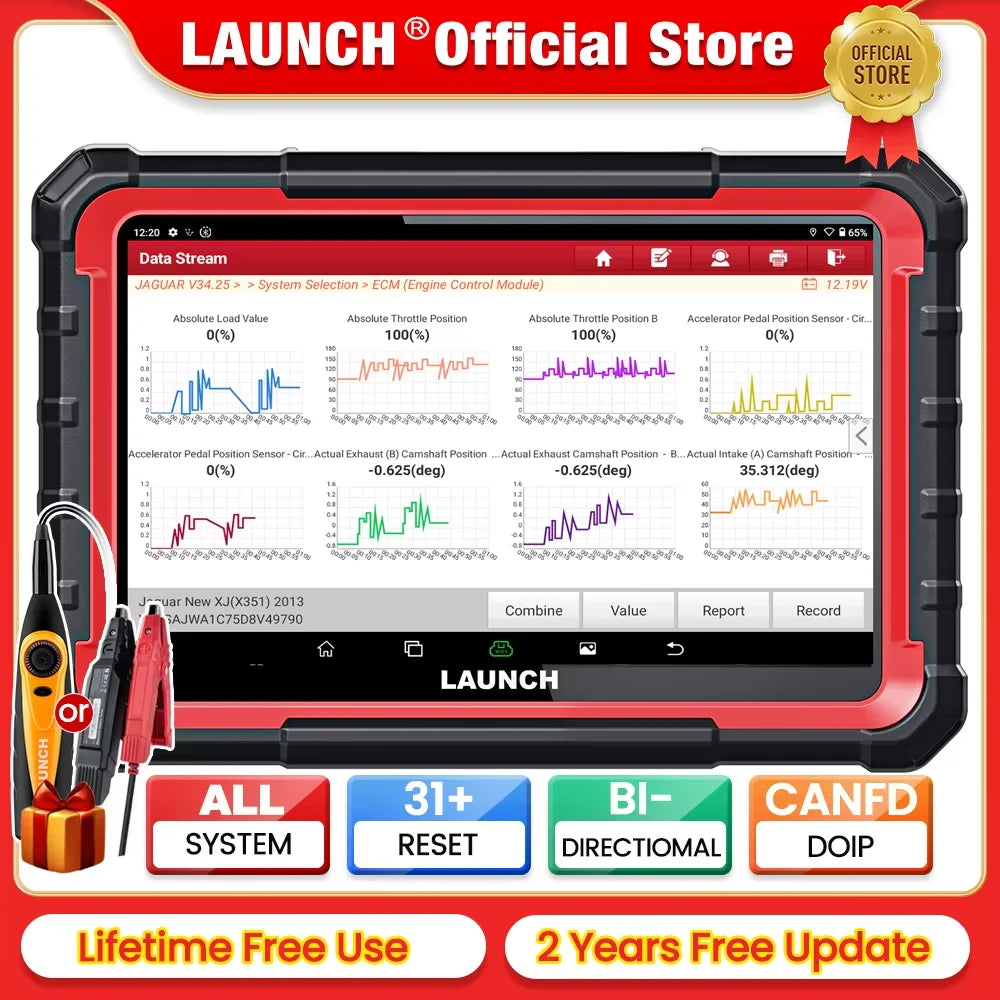 LAUNCH X431 PRO ELITE 8' inch Car Diagnostic Tools Auto OBD OBD2 Scanner CAN FD/DOIP ECU Coding Bi-Directional PK CRP919E BT